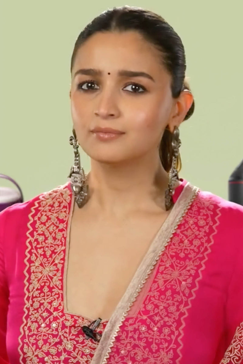 Alia Bhatt in Fuchsia Dori Embroidered Dhoti Set