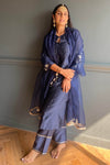 Gopalika Virmani in Navy Mukaish Chanderi Kurta Set