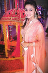 Alia Bhatt In Blush Pink Gota Patti and Mirror Work Kurta with Palazzo Pants