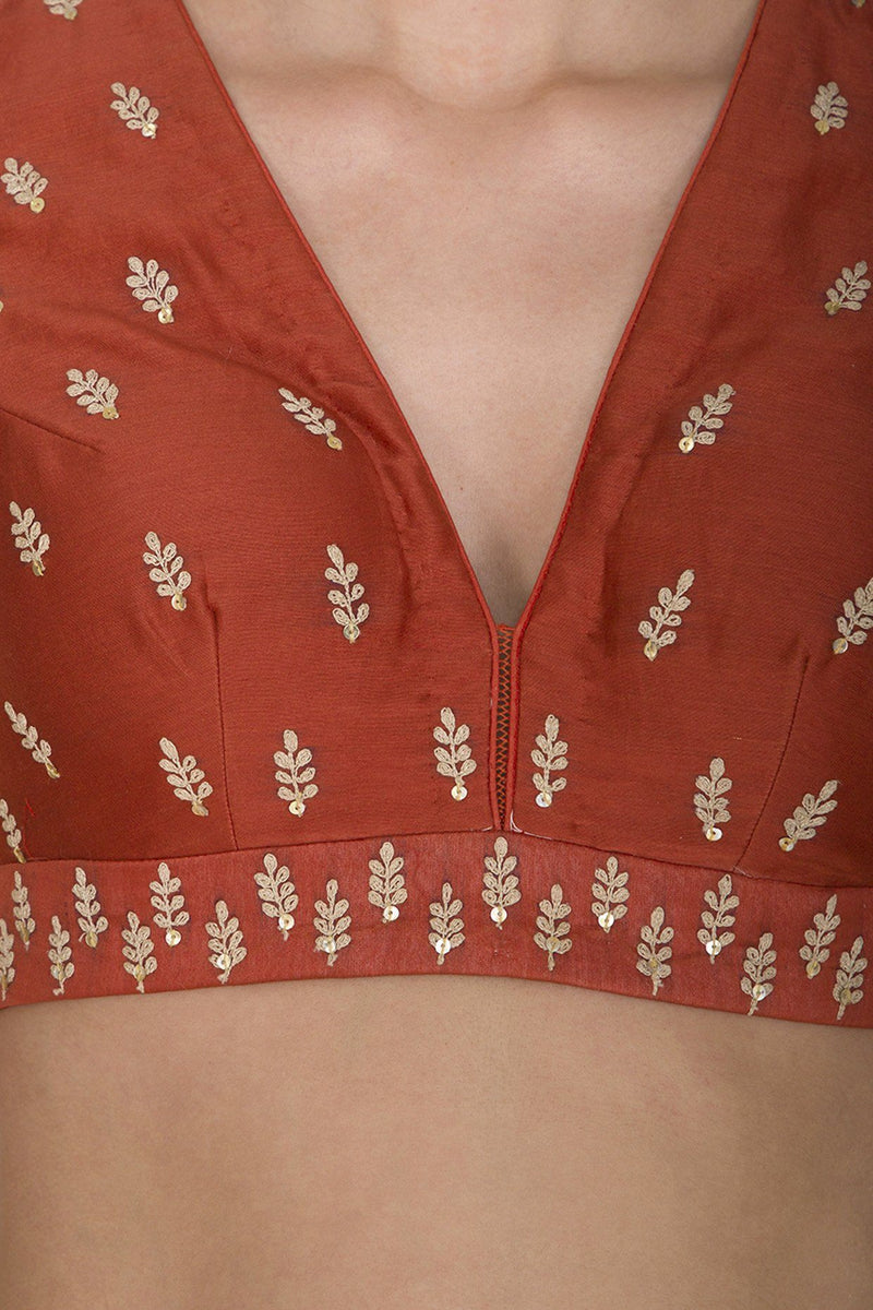Red Sharara with Chanderi Blouse - devnaagri