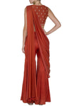 Red Sharara with Chanderi Blouse - devnaagri