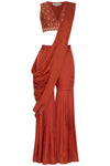 Red Sharara with Chanderi Blouse - devnaagri