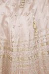 Apricot Blush Lehenga with Burgundy Blouse and Peach Dupatta - devnaagri