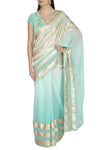 Aqua Shaded Ombre Saree - devnaagri