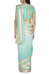 Aqua Shaded Ombre Saree - devnaagri