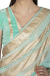 Aqua Shaded Ombre Saree - devnaagri