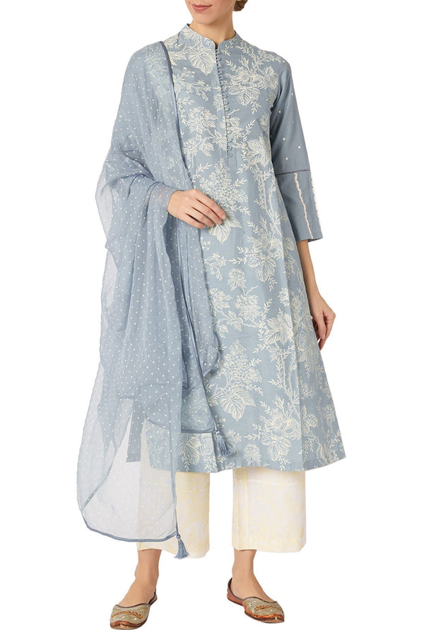 Ash Blue Kurta Set