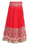 Red and Champagne Gota Patti Embroidered Lehenga Set - devnaagri