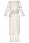 Off-White Chanderi Kurta with Shantoon Pallazo - devnaagri