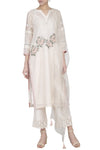 Off-White Chanderi Kurta with Shantoon Pallazo - devnaagri