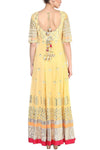Mango Yellow Gota Patti and Embroidered Anarkali Set - devnaagri