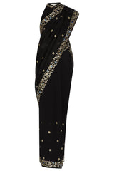 Black half and half Saree - devnaagri
