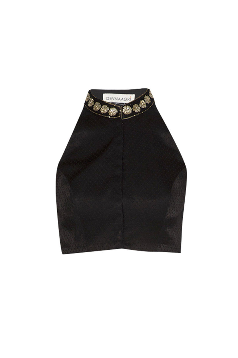 Black half and half Saree - devnaagri