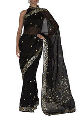 Black half and half Saree - devnaagri