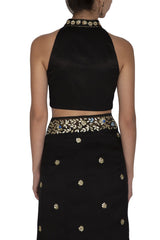 Black half and half Saree - devnaagri
