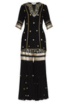 Black Sharara Kurta with Dupatta - devnaagri