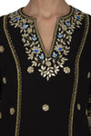 Black Sharara Kurta with Dupatta - devnaagri