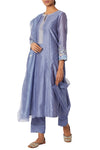 Blue Chanderi Kurta Set
