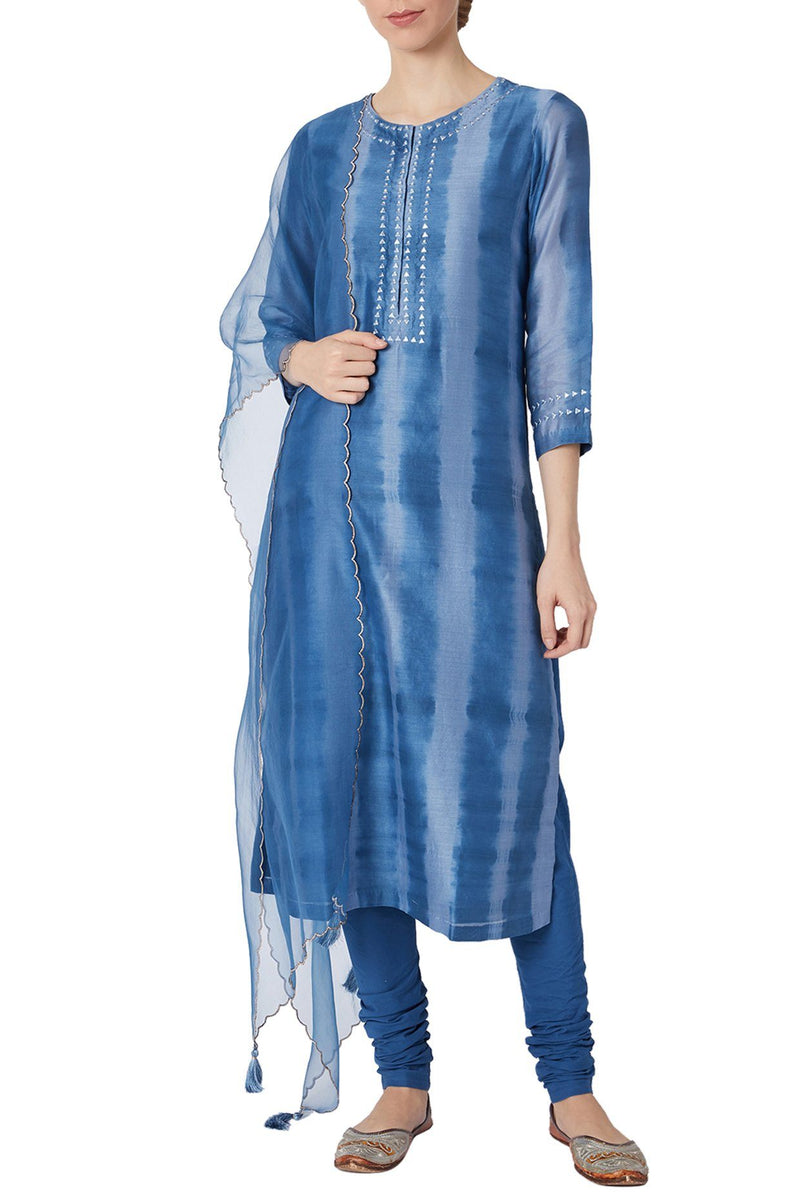 Blue Tie-Dye Kurta Set