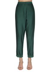 Bottle Green Anarkali with Pants Set - devnaagri