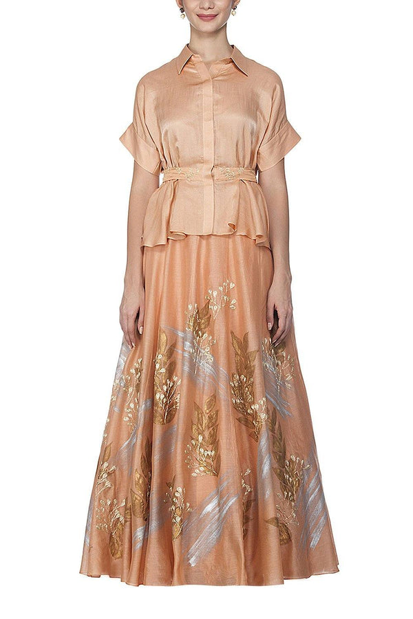 Caramel Top with Skirt - devnaagri