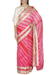 Fuschia Leheriya Saree - devnaagri