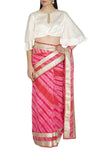 Fuschia Leheriya Saree - devnaagri