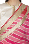 Fuschia Leheriya Saree - devnaagri