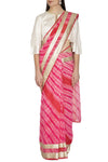 Fuschia Leheriya Saree - devnaagri