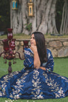 Gopalika Virmani In Twilight Blue Lehenga & Dupatta with Ivory Blouse