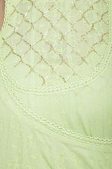 Green Angrakha Kurta with Churidar - devnaagri