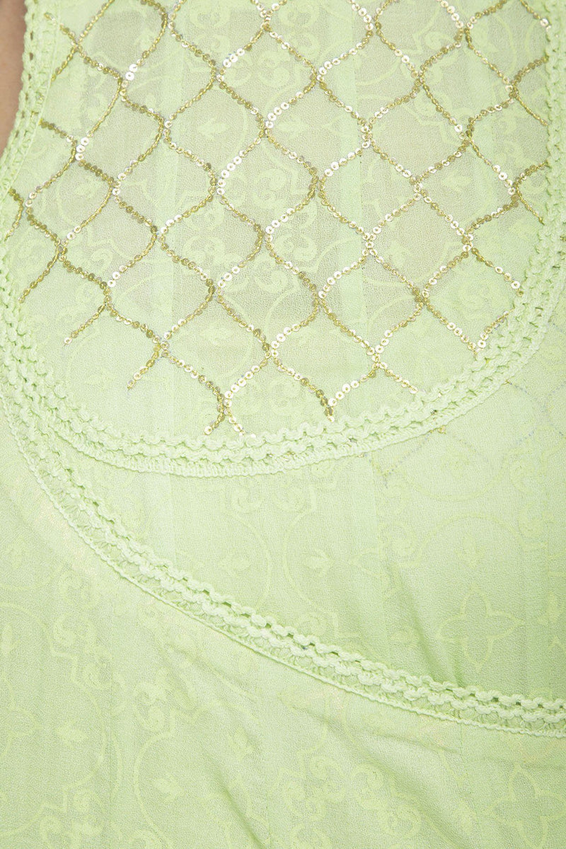 Green Angrakha Kurta with Churidar - devnaagri