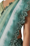 Green Tie-Dye Saree