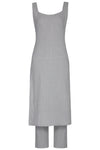 Grey Chanderi Straight Kurta With Pants - devnaagri