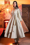Hannas Khan In Pista Green Angrakha Anarkali with Cotton Silk Pants