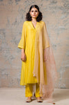 Yellow Chanderi Kurta Set