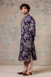 Navy Printed Kurta & Jacket Set