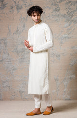 Ivory Cotton Silk Kurta Set
