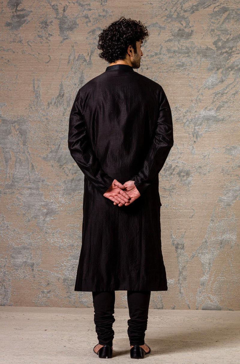 Black Shell PinTuck Kurta Set