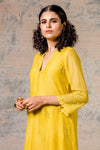 Yellow Chanderi Kurta Set