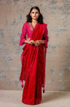 Red Mul-Mukaish Saree