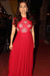 Juhi Chawla In Red Gota Patti and Pearl Embroidered Anarkali Set