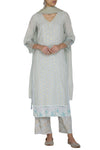 Aqua Blue Straight Kurta with Palazzo - devnaagri