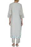 Aqua Blue Straight Kurta with Palazzo - devnaagri