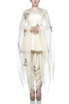 Off White Kurta with Dhoti Pants Set - devnaagri