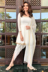 Karishma Tanna In Off White Kurta with Dhoti Pants Set