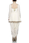 Off White Kurta with Dhoti Pants Set - devnaagri