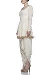 Off White Kurta with Dhoti Pants Set - devnaagri