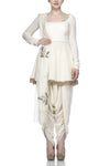 Off White Kurta with Dhoti Pants Set - devnaagri