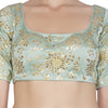 Sage green Lehenga with Silk Blouse - devnaagri